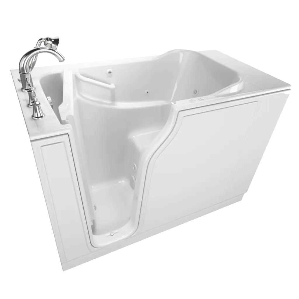 Gelcoat Value Series 30 x 52-Inch Walk-in Tub With Combination Air Spa and Whirlpool Systems - Left-Hand Drain With Faucet